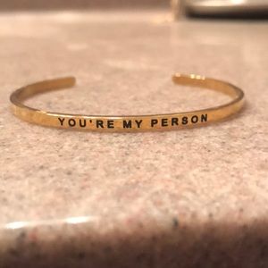 Gold “you’re my person” bracelet
